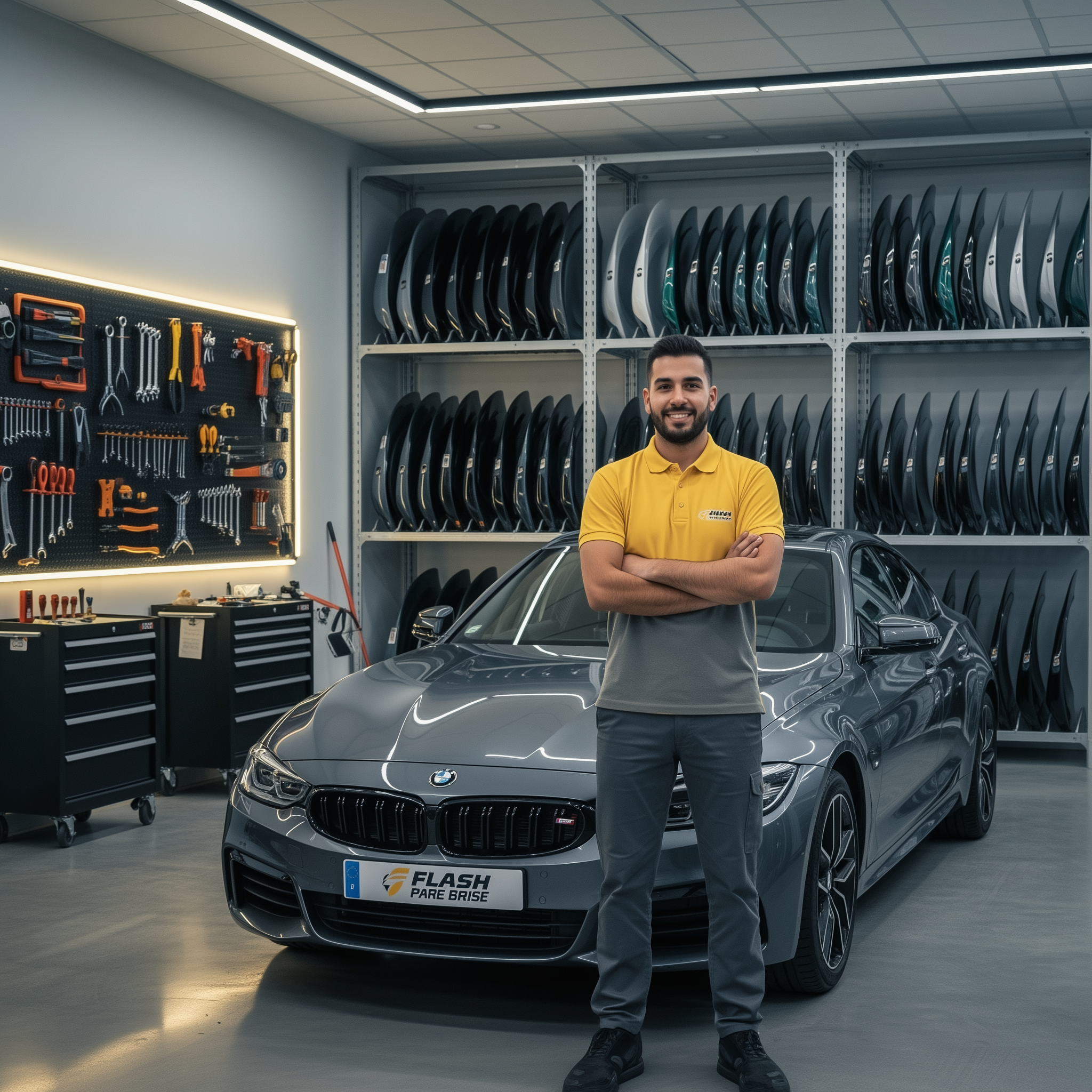 Expert Flash Pare-Brise réalisant des interventions de remplacement de pare-brise