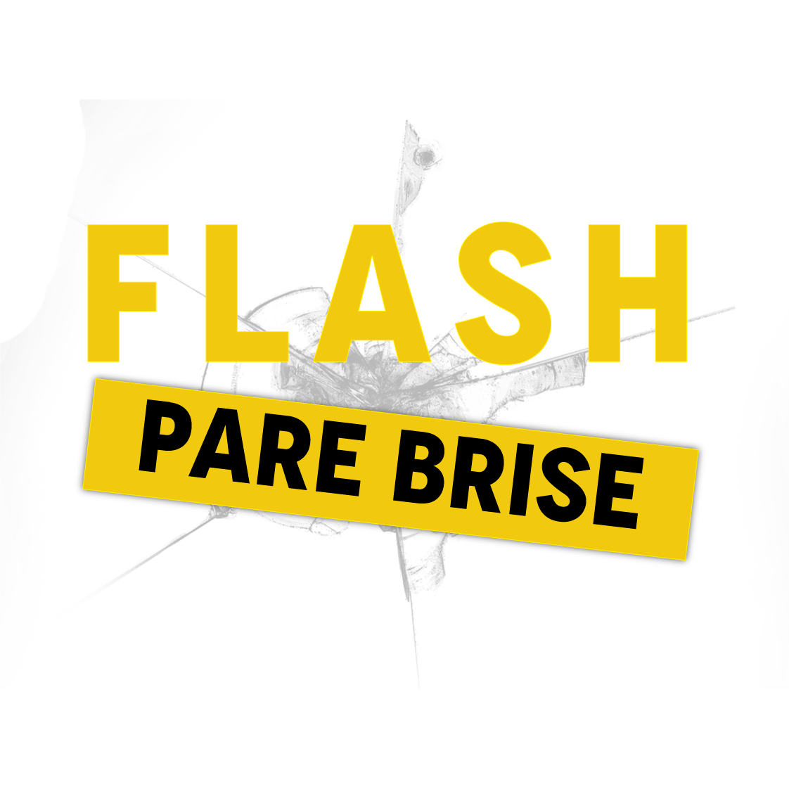 Logo Flash Pare-Brise sur fond transparent, entreprise spécialisée dans le remplacement de pare-brise et la réparation d’impact automobile.