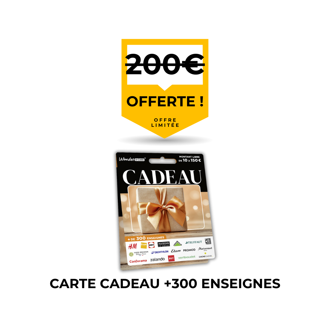 Changement de pare-brise avec carte cadeau valable dans plus de 300 enseignes offerte par Flash Pare-Brise.