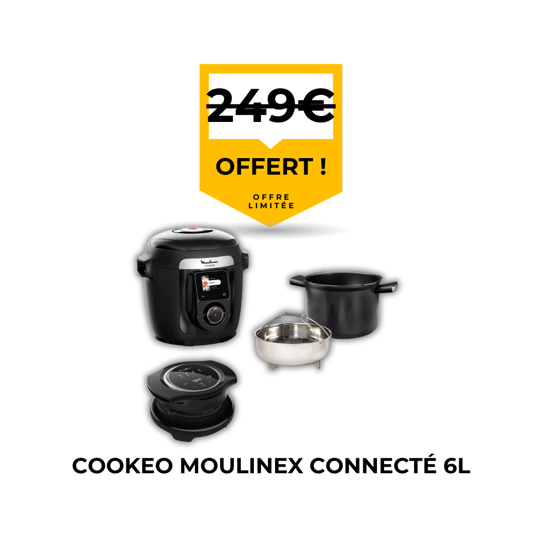 Remplacement de pare-brise avec Cookeo Moulinex connecté 6L offert par Flash Pare-Brise.