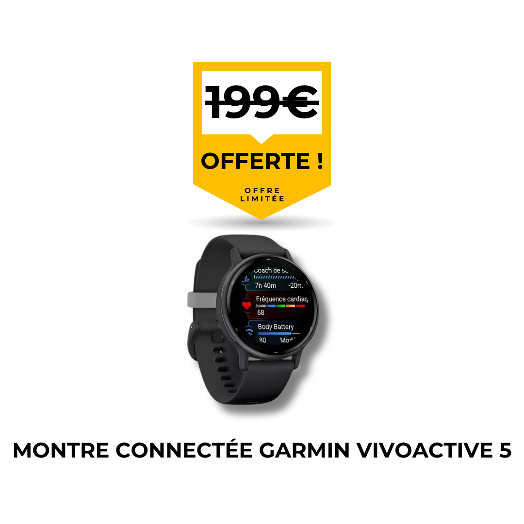 Remplacement de pare-brise avec montre connectée Garmin Vivoactive 5 offerte par Flash Pare-Brise.