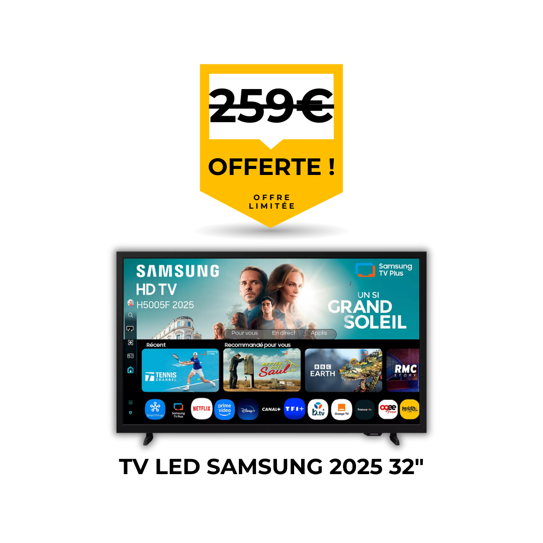 Remplacement de pare-brise avec télévision TV LED Samsung offerte par Flash Pare-Brise.