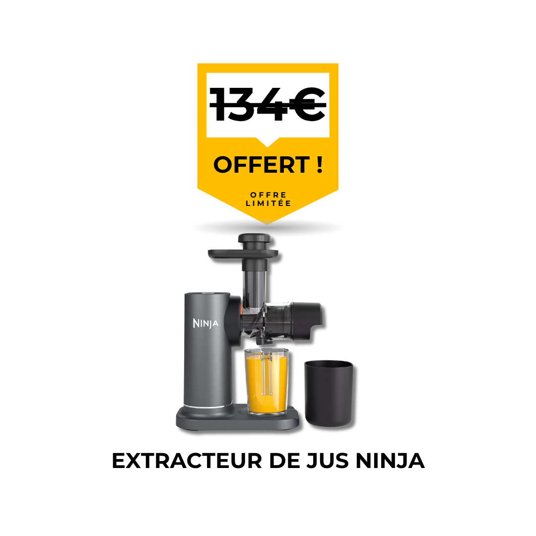 Extracteur de jus à froid Ninja offert pour tout remplacement de pare-brise chez Flash Pare-Brise.