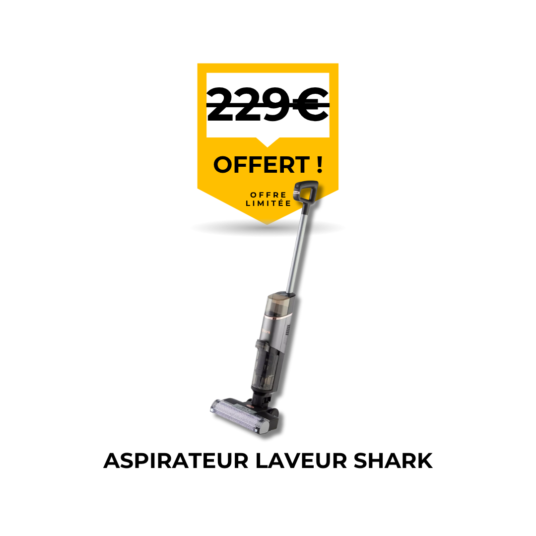 Aspirateur laveur sans fil Shark offert pour tout remplacement de pare-brise par Flash Pare-Brise.