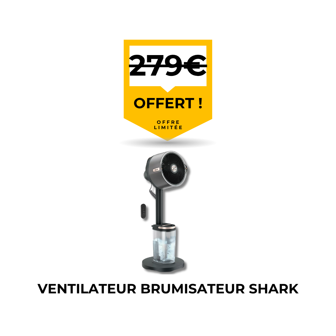 Ventilateur brumisateur Shark FlexBreeze offert pour tout remplacement de pare-brise par Flash Pare-Brise.